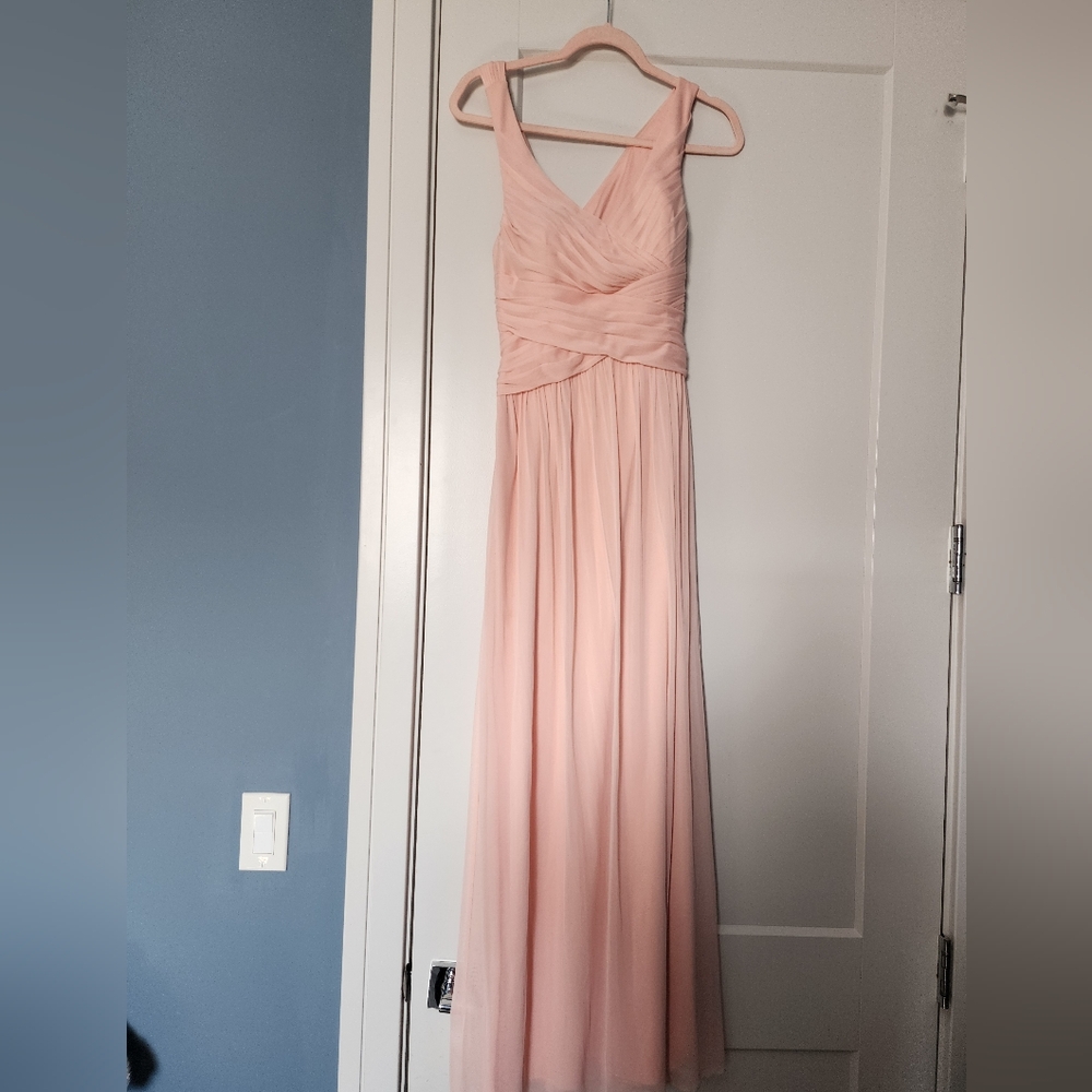 David's Bridal bridesmaids dress in color bellini